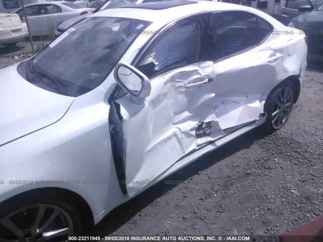 JTHBK262282073263 - 2008 LEXUS IS 250 WHITE photo 6