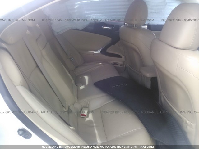 JTHBK262282073263 - 2008 LEXUS IS 250 WHITE photo 8