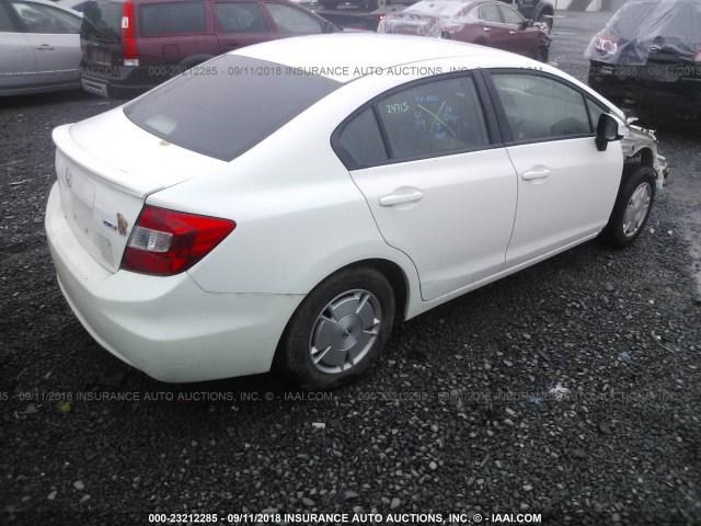 2HGFB2F6XCH554725 - 2012 HONDA CIVIC HF WHITE photo 4