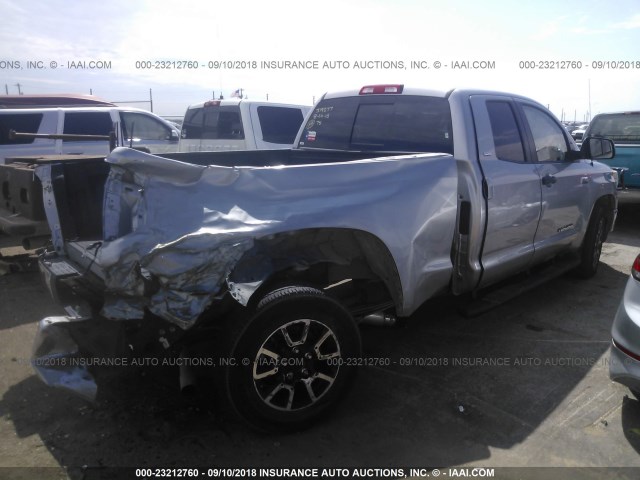 5TFUW5F16FX461040 - 2015 TOYOTA TUNDRA DOUBLE CAB SR/SR5 SILVER photo 4