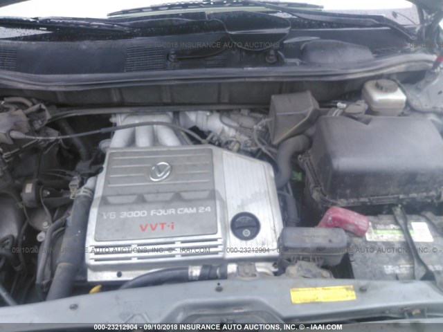 JTJHF10U430308980 - 2003 LEXUS RX 300 GRAY photo 10