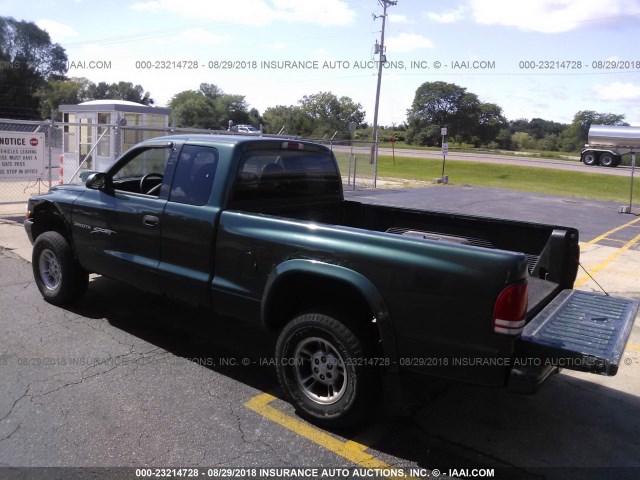 1B7GG22Y5XS237574 - 1999 DODGE DAKOTA GREEN photo 3