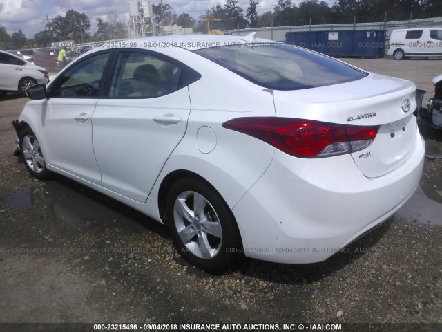 5NPDH4AE9BH005733 - 2011 HYUNDAI ELANTRA GLS/LIMITED WHITE photo 3