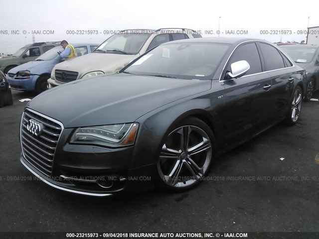 WAUD2AFD0EN005234 - 2014 AUDI S8 QUATTRO GRAY photo 2