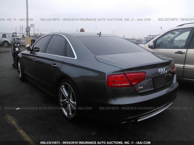 WAUD2AFD0EN005234 - 2014 AUDI S8 QUATTRO GRAY photo 3