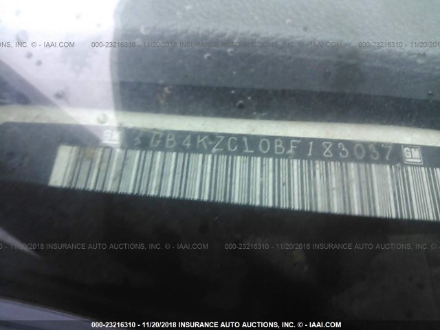 1GB4KZCL0BF183037 - 2011 CHEVROLET SILVERADO K3500 WHITE photo 9