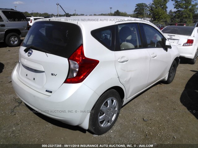 3N1CE2CP2EL424022 - 2014 NISSAN VERSA NOTE S/S PLUS/SV/SL WHITE photo 4