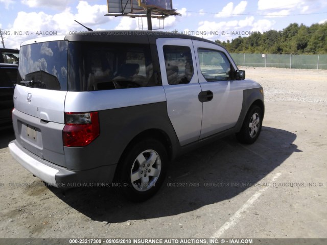 5J6YH28543L034205 - 2003 HONDA ELEMENT EX GRAY photo 4