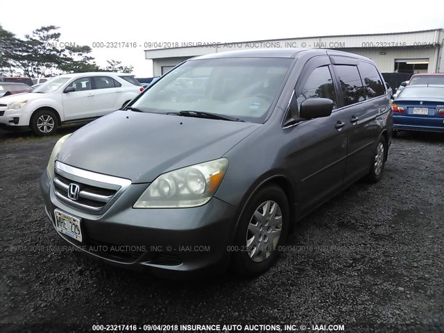 5FNRL38247B021564 - 2007 HONDA ODYSSEY LX GRAY photo 2