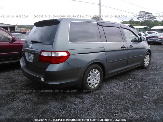 5FNRL38247B021564 - 2007 HONDA ODYSSEY LX GRAY photo 4