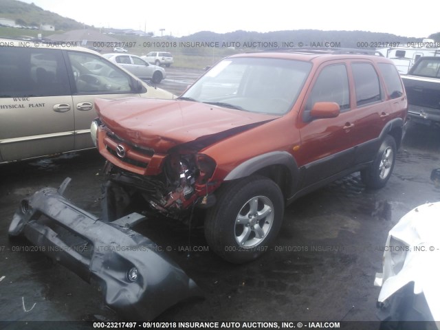 4F2CZ94195KM01343 - 2005 MAZDA TRIBUTE S ORANGE photo 2