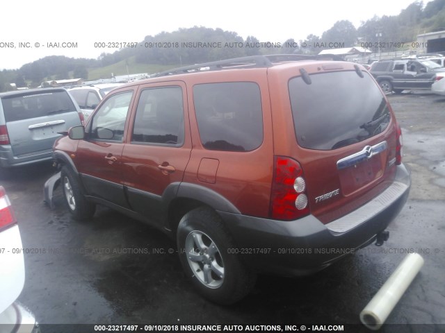 4F2CZ94195KM01343 - 2005 MAZDA TRIBUTE S ORANGE photo 3