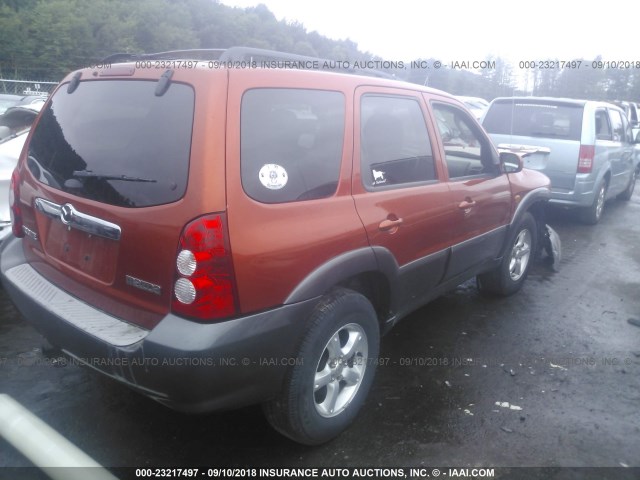 4F2CZ94195KM01343 - 2005 MAZDA TRIBUTE S ORANGE photo 4