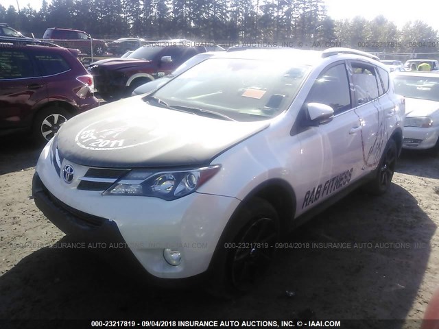 2T3DFREV7FW329503 - 2015 TOYOTA RAV4 LIMITED WHITE photo 2