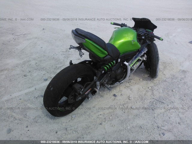 JKAEXEF19GDA29608 - 2016 KAWASAKI EX650 F GREEN photo 4