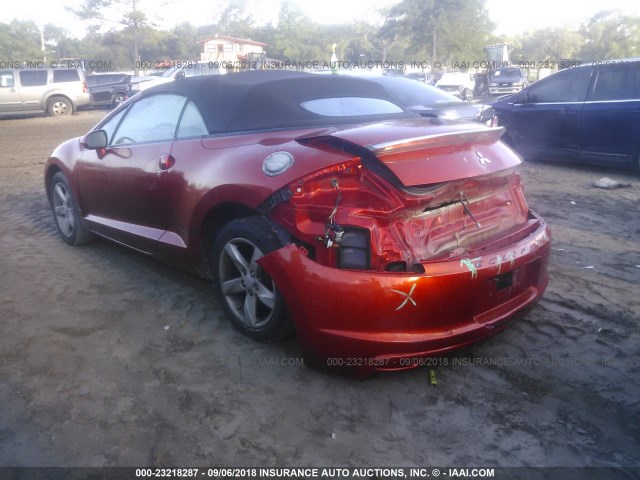 4A3AL25F59E038020 - 2009 MITSUBISHI ECLIPSE SPYDER GS ORANGE photo 3