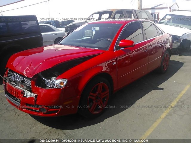 WAUAF78E07A228450 - 2007 AUDI A4 2/TURBO RED photo 2