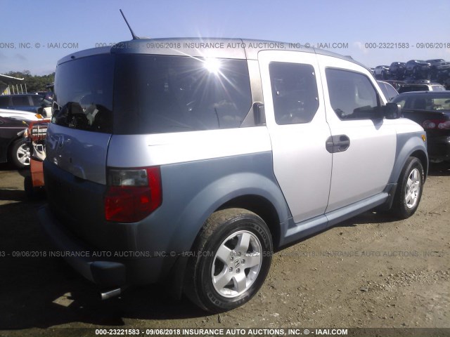 5J6YH186X5L015390 - 2005 HONDA ELEMENT EX SILVER photo 4