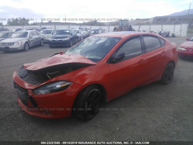 1C3CDFBB7FD414773 - 2015 DODGE DART SXT ORANGE photo 2