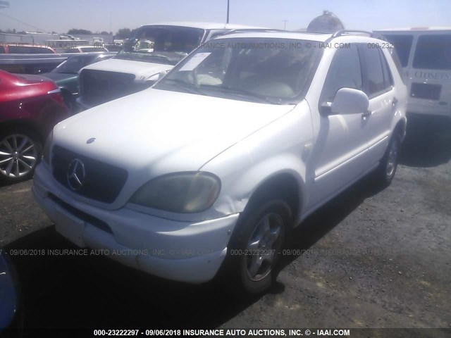 4JGAB54EX1A241914 - 2001 MERCEDES-BENZ ML 320 WHITE photo 2