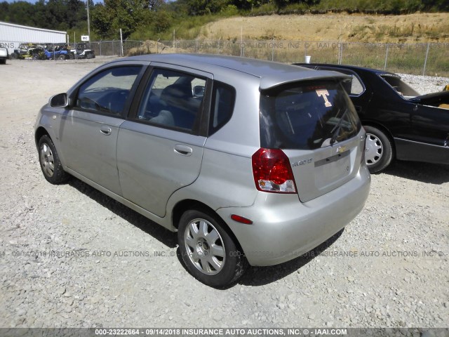 KL1TG62635B372822 - 2005 CHEVROLET AVEO LT SILVER photo 3