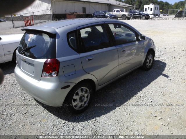 KL1TG62635B372822 - 2005 CHEVROLET AVEO LT SILVER photo 4