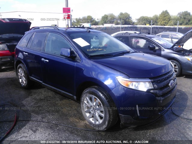 2FMDK3JC1BBA70433 - 2011 FORD EDGE SEL Dark Blue photo 1