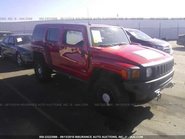 5GTDN13E278228697 - 2007 HUMMER H3 RED photo 1