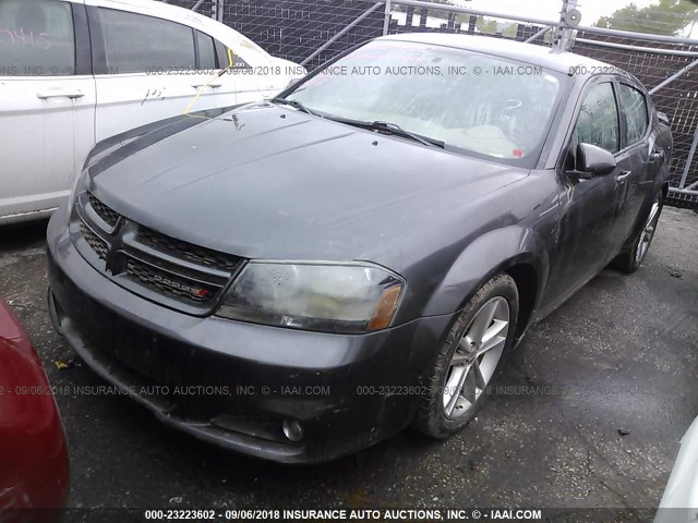 1C3CDZCB9EN202885 - 2014 DODGE AVENGER SXT GRAY photo 2