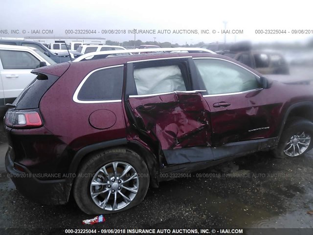 1C4PJMLB0KD213414 - 2019 JEEP CHEROKEE LATITUDE PLUS BURGUNDY photo 6