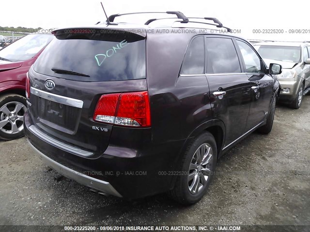 5XYKWDA27CG253684 - 2012 KIA SORENTO SX MAROON photo 4