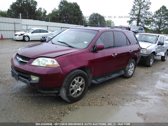 2HNYD18852H541948 - 2002 ACURA MDX TOURING MAROON photo 2