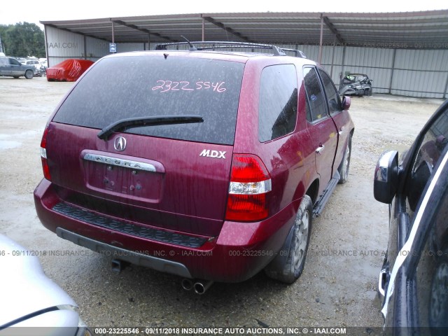 2HNYD18852H541948 - 2002 ACURA MDX TOURING MAROON photo 4