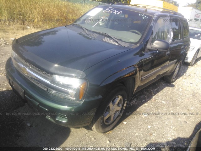 1GNDT13S242188808 - 2004 CHEVROLET TRAILBLAZER LS/LT GREEN photo 2