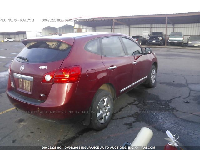 JN8AS5MV4DW116827 - 2013 NISSAN ROGUE S/SV RED photo 4