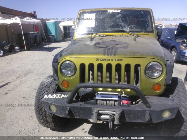 1J4FA54117L153285 - 2007 JEEP WRANGLER SAHARA GREEN photo 6