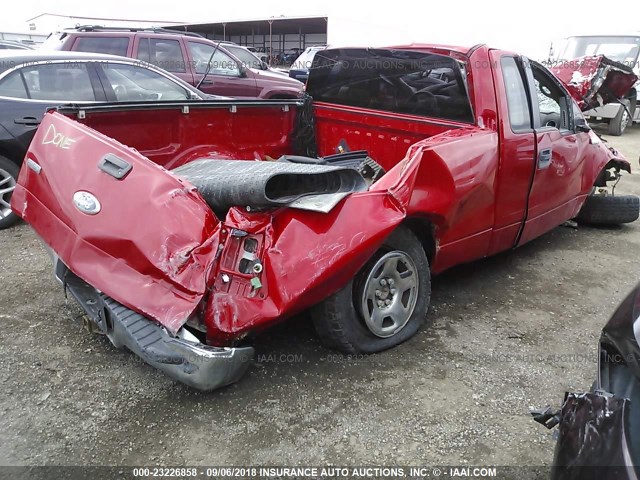 1FTRF12216KB75042 - 2006 FORD F150 RED photo 4