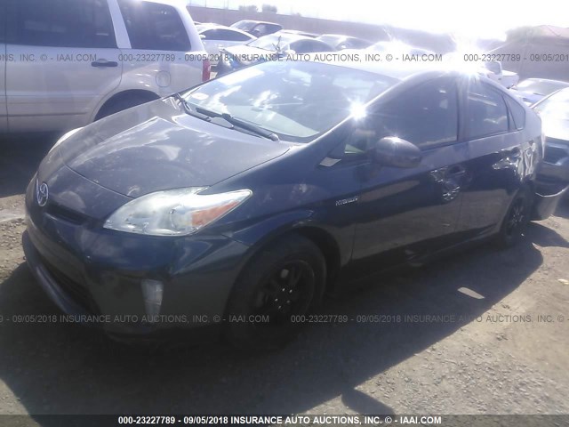 JTDKN3DU0D1655977 - 2013 TOYOTA PRIUS GRAY photo 2