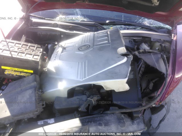 1G6DP567X50189605 - 2005 CADILLAC CTS HI FEATURE V6 BURGUNDY photo 10