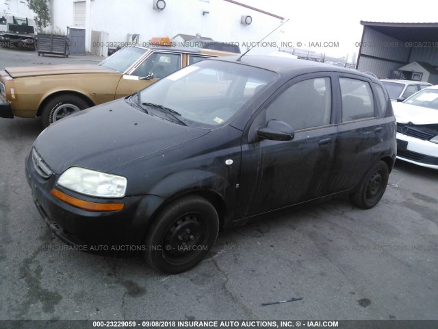 KL1TD66698B147375 - 2008 CHEVROLET AVEO LS BLACK photo 2