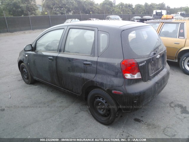 KL1TD66698B147375 - 2008 CHEVROLET AVEO LS BLACK photo 3