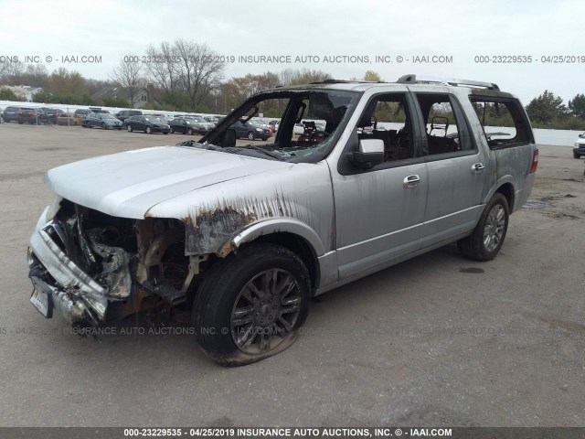 1FMJK2A51BEF20472 - 2011 FORD EXPEDITION EL LIMITED SILVER photo 2