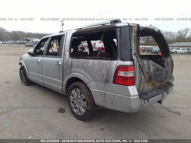 1FMJK2A51BEF20472 - 2011 FORD EXPEDITION EL LIMITED SILVER photo 3