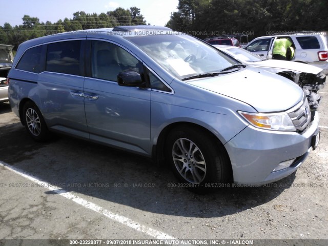 5FNRL5H67BB029682 - 2011 HONDA ODYSSEY EXL Light Blue photo 1