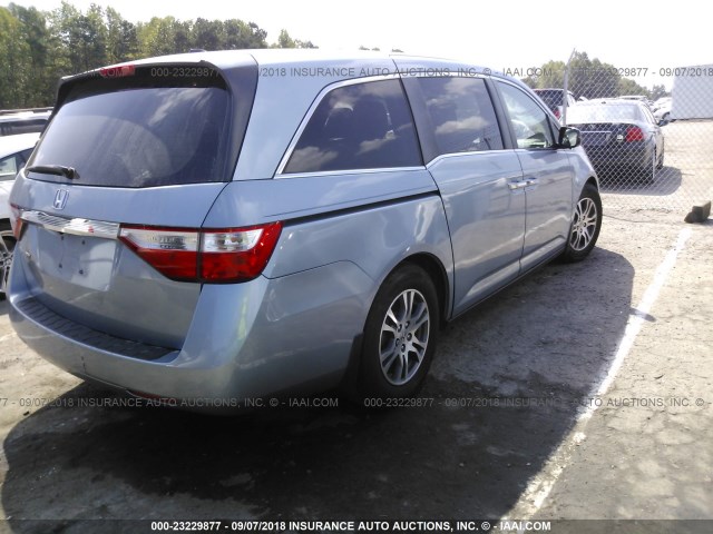 5FNRL5H67BB029682 - 2011 HONDA ODYSSEY EXL Light Blue photo 4