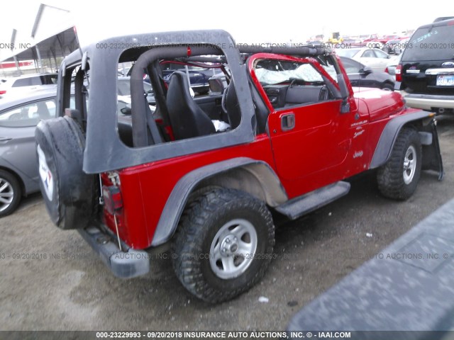 1J4FA49S1YP748613 - 2000 JEEP WRANGLER / TJ SPORT RED photo 4