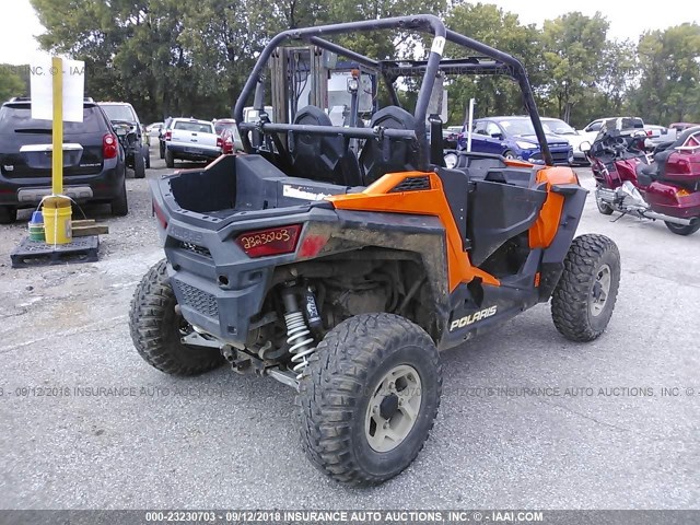 4XAVBE875GB667716 - 2016 POLARIS RZR S 900 EPS ORANGE photo 4