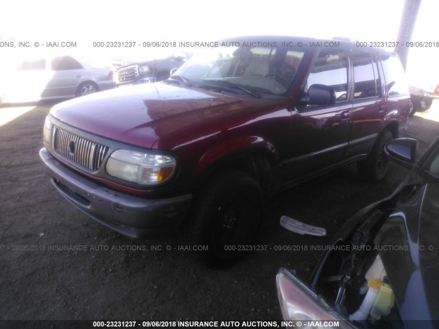 4M2DU55PXVUJ61104 - 1997 MERCURY MOUNTAINEER  MAROON photo 2