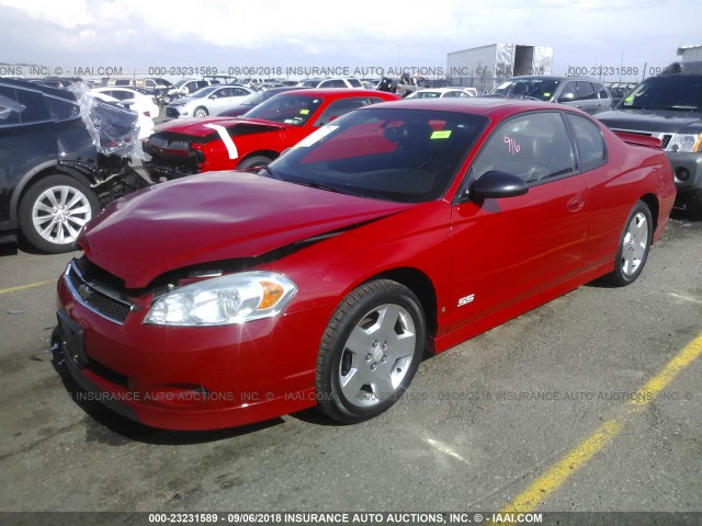 2G1WL16C179348455 - 2007 CHEVROLET MONTE CARLO SS RED photo 2