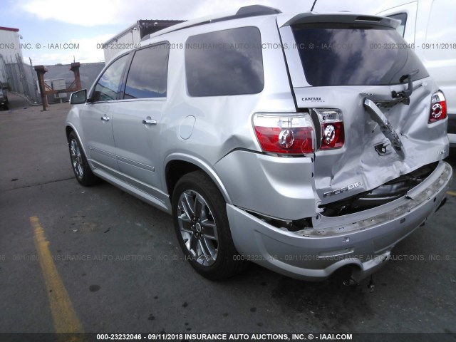 1GKKVTED1CJ151116 - 2012 GMC ACADIA DENALI SILVER photo 3